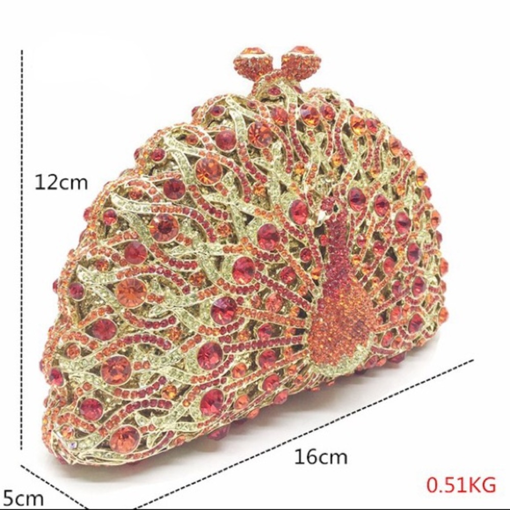 Elegant Peacock Crystal Shoulder Bag - Picture 6 of 6